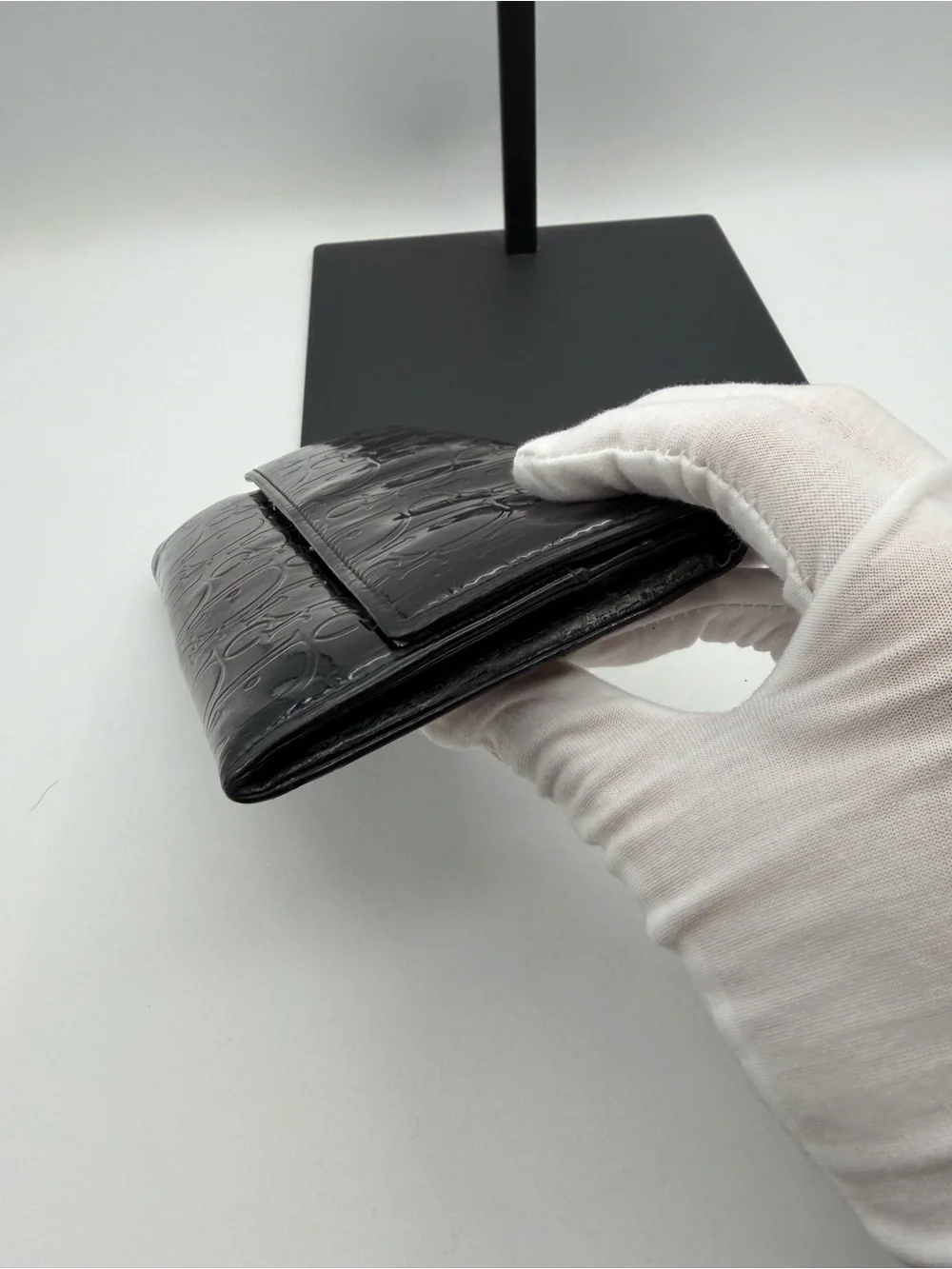 Dior Patent Leather Monogram Wallet